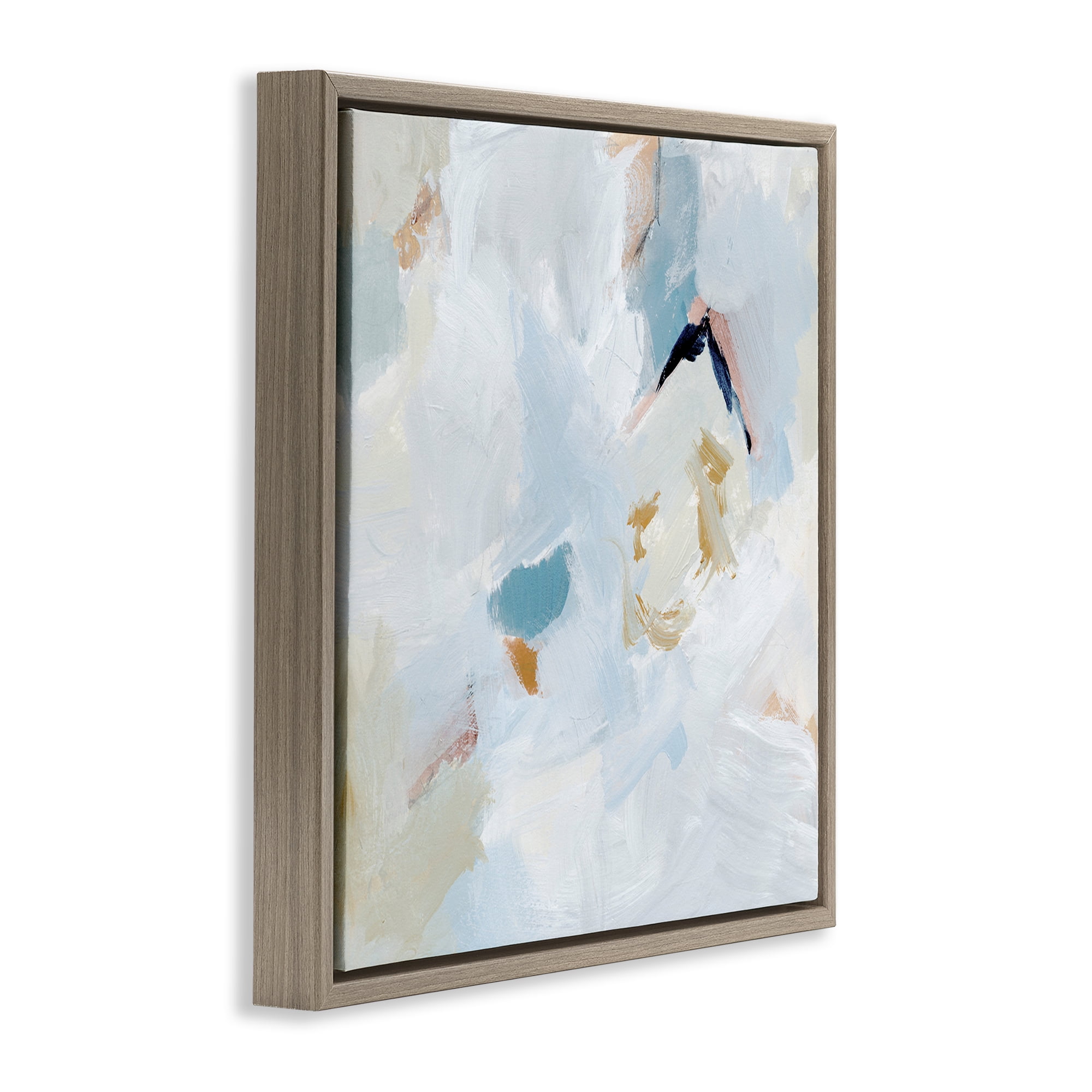Stupell Industries Soft Subtle Abstraction Abstract Painting Brown Floater Framed Canvas Art Print Wall Art, 25 x 25