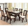 thumbnail image 2 of Furniture of America Hadar Bottom Shelf Dining Table, Ivory and Dark Cherry, 2 of 6