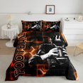 thumbnail image 1 of Erosebridal Rugby Lover Bedding Twin Comforter Set, Soccer Player Down Comforter, Honeycomb Gemoetric Decor, Breathable, 1 of 7