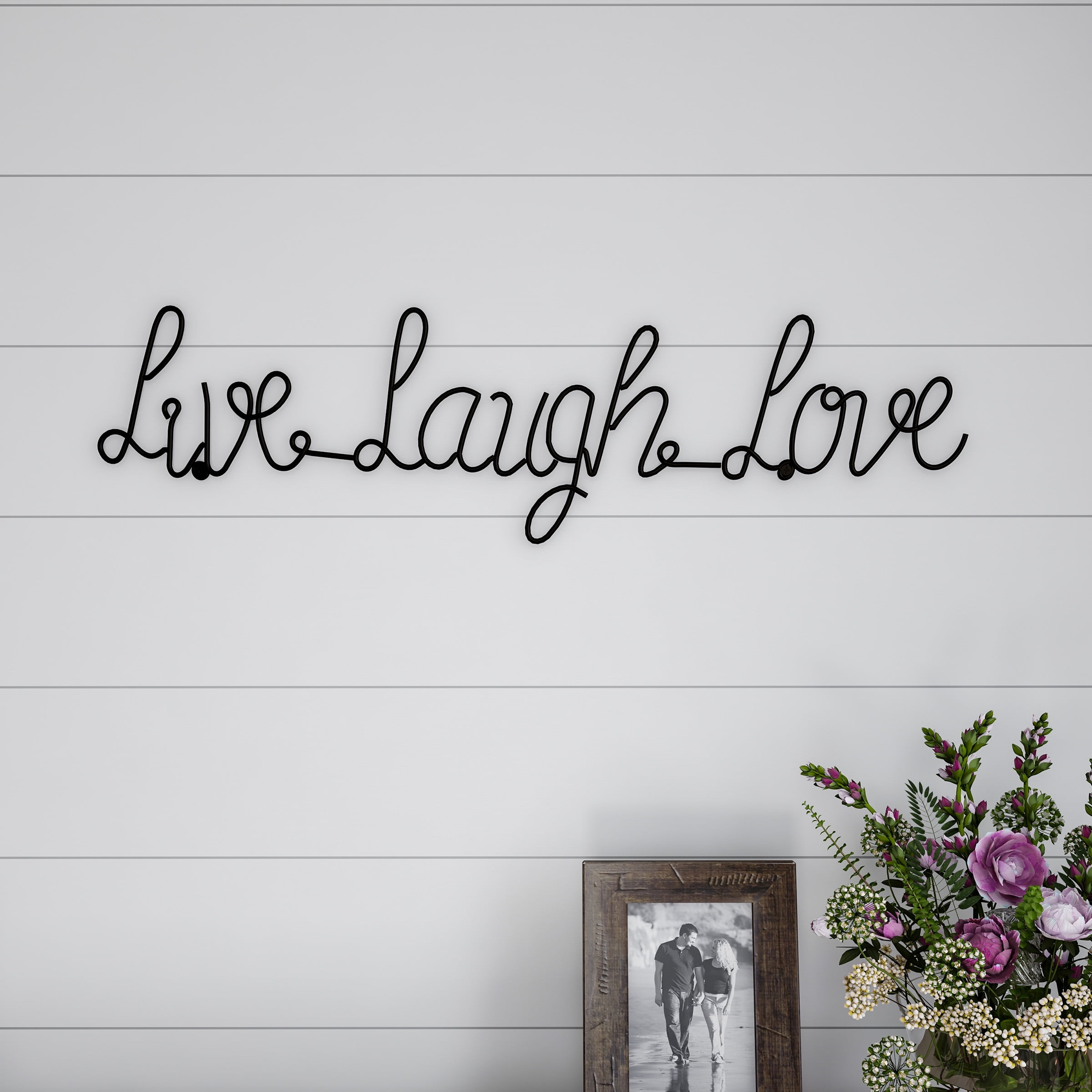 Live Love Laugh Small Version Black  Words Metal Wall Art Accents 