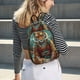 thumbnail image 5 of Disketp Pond Meditating Tiger print Canvas Backpack Lightweight Travel Daypack Student Rucksack Laptop Backpack-Medium, 5 of 5