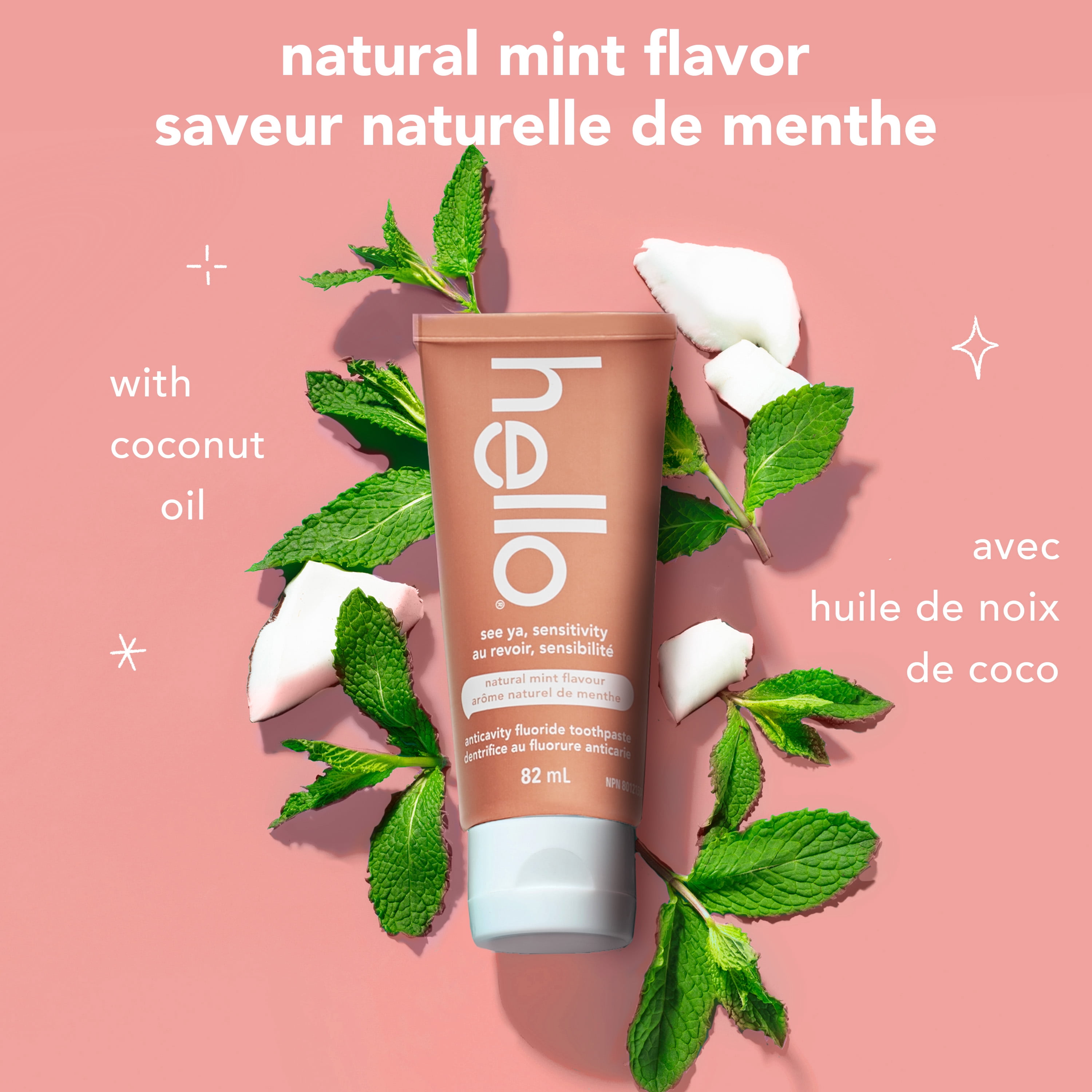 hello See Ya Sensitivity Sensitive Toothpaste, Natural Mint, 82 mL Tube
