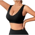 thumbnail image 2 of Xdegoge Longline Sports Bra for Women Medium Impact Scoop Neck Workout Tank Top Ribbed Seamless Yoga Bra with Wide Shoulder Straps Padded Crop Tops for Fitness & Lounge, 2 of 8