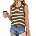 thumbnail image 2 of Women's Striped Tank Tops Crewneck Sleeveless Tank Casual Summer Shirts, XL, 2 of 5