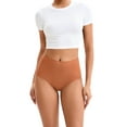 thumbnail image 3 of INNERSY Seamless High Waisted Underwear for Women No Show Stretch Panties Briefs 3 Pack(L,Brown), 3 of 11