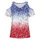 thumbnail image 4 of Fiudx Liquidación de Ofertas Flash Blusas de Cuello Redondo de Manga Corta con Estampado Informal a La Moda para Mujer, 4 of 4