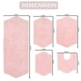 thumbnail image 4 of Home Weavers Waterford Collection 100% Cotton Non-Slip Bathroom Rug Set Machine Washable Bathroom Rug, Bath Rug, U Shaped Contour, Runner, Bathroom Rug, Pink Color 5 Piece Bath Rug set, 4 of 8