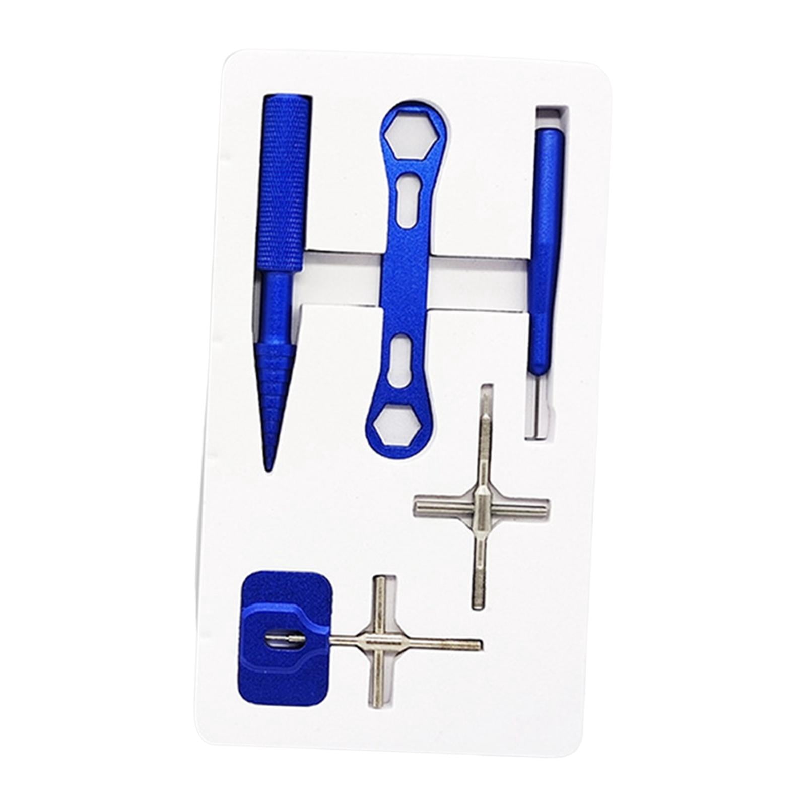 Dualoai Fishing Reel Repair Tool Kit Cap Remover Metal Fishing Reel Bearing Tool Kit Blue