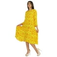 thumbnail image 3 of Bimba Printed Flared Midi Dress For Women Rayon Crepe Casual Summer Dress, 3 of 7