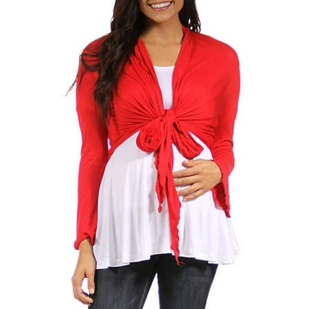 Women's Maternity Plus Tie-front Shrug