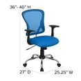 thumbnail image 6 of Flash Furniture Mid-Back Blue Mesh Swivel Task Office Chair with Chrome Base and Arms, 6 of 12
