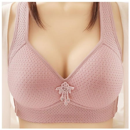 fheaev Wireless Bra For Women No Underwire Push Up Bra Full Coverage Comfortable Soft Gathering Lightweight Breathable T-Shirt Bra Everyday Bras Regular Bras Minimizer Bras