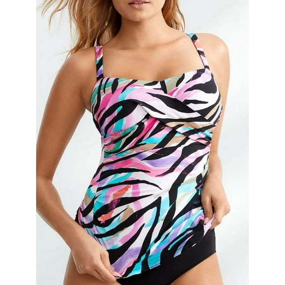 Profile by Gottex MULTI Wild Parade Underwire Tankini Swim Top, US 32E, UK 32DD