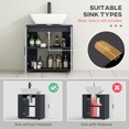 thumbnail image 4 of kleankin Bathroom Vanity with Shelf, Under Sink Cabinet, Light Grey, 4 of 10