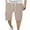 Khaki, variant on Wyobmus Men's Long Shorts Below Knee Relaxed Fit Casual Solid Color Multi-Pockets Drawsrting Half Short Pants Black