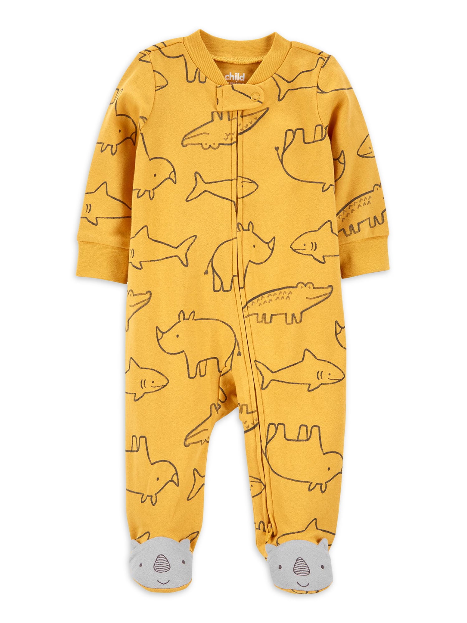 Carter's Child of Mine Baby Boys Animal Gold Sleep N Play, Sizes 0 Months - 9 Months