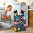 thumbnail image 5 of Yayeee Freestanding Laundry Hamper with Handle Collapsible Large Storage Basket for Clothes, Yellow Floral Flamingo, 5 of 7