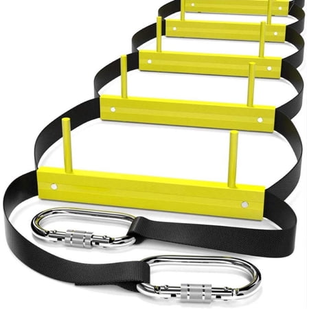 Fire Escape Ladder 13 ft (4 m) 2 Story | Rope Ladder Fire Escape for Homes 3rd Floor | Portable, Foldable & Compact | Emergency Ladder Suitable for Balcony