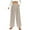 Khaki, variant on SwiftWear Women's Solid Color Non Elastic Loose High Waisted Casual Wide Leg Pants with Pockets XXL