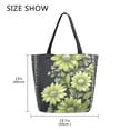 thumbnail image 5 of FORMRS Womens Canvas Tote Bag with Zipper Inner Pocket Shoulder Handbag, Green Flowers, 5 of 7
