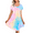 Tie Dye Rainbow, variant on Oudiya Womens Nightgown Soft Pleated Sleepshirt Short Sleeve House Mumu Dress, S-3XL