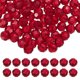 thumbnail image 1 of Uxcell cuentas de cristal redondas de 10 mm, 100 piezas de cuentas de bola facetadas de vidrio para hacer joyas, rojas, 1 of 6