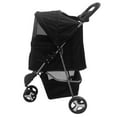 thumbnail image 5 of PRZL Foldable Pet Stroller for Cats and Dogs 3 Wheels Carrier Strolling Cart with Weather Cover, Storage Basket + Cup Holder 3-Wheel Pet Stroller, 5 of 11