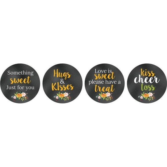 Darling Souvenir Candy Chocolate Labels DIY 190 Pcs Floral Wedding Stickers-Dark Gray