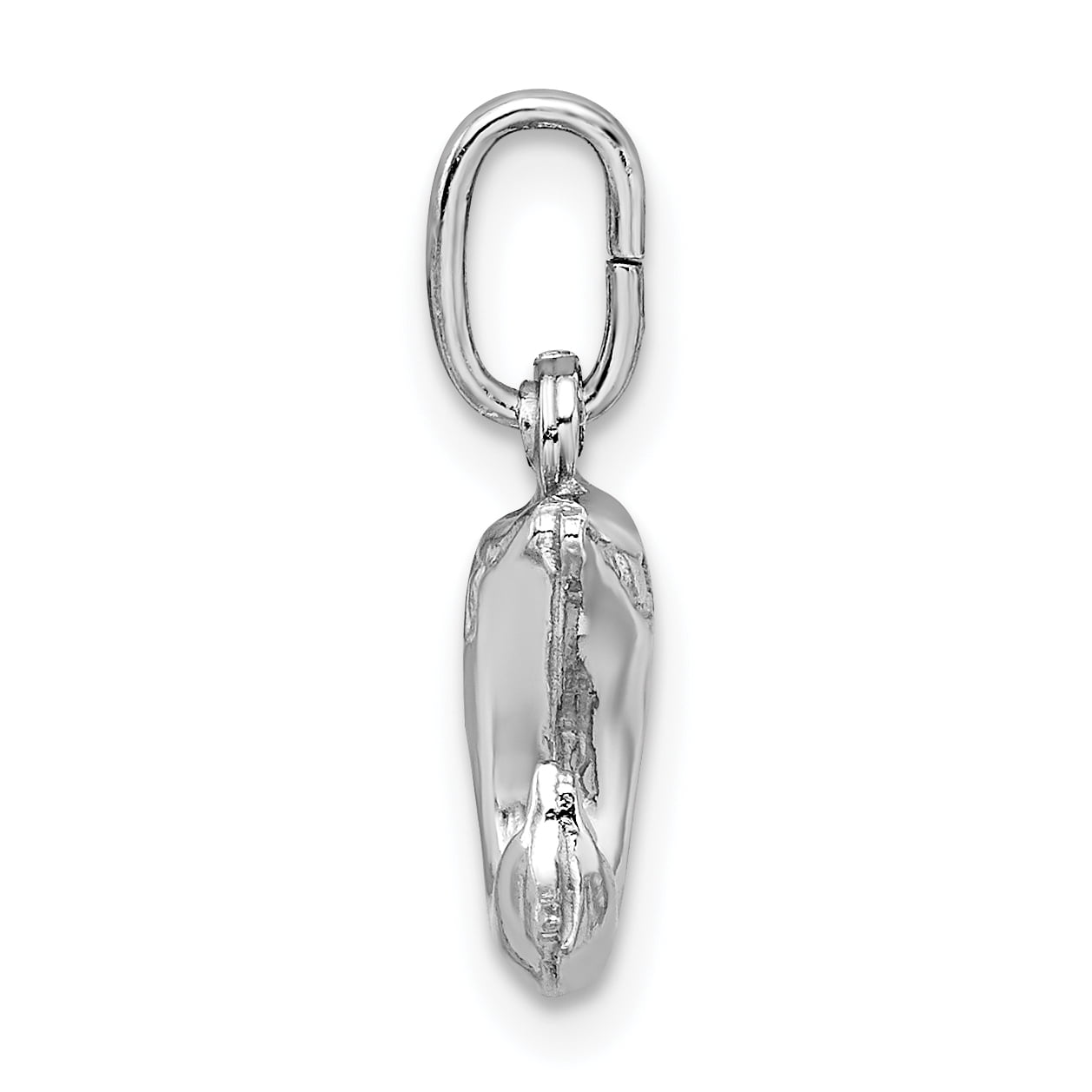 Sterling Silver Rhodium Plated Polished Jumping Dolphin Charm QC9266