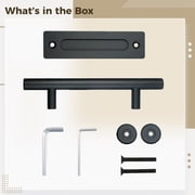 Barn Door Handle, Rustic Sliding Door Pull Handle with Mounting Hardware, 12 Heavy Duty Carbon Steel Door Handle for Gates Garages Sheds Cabinets Furniture