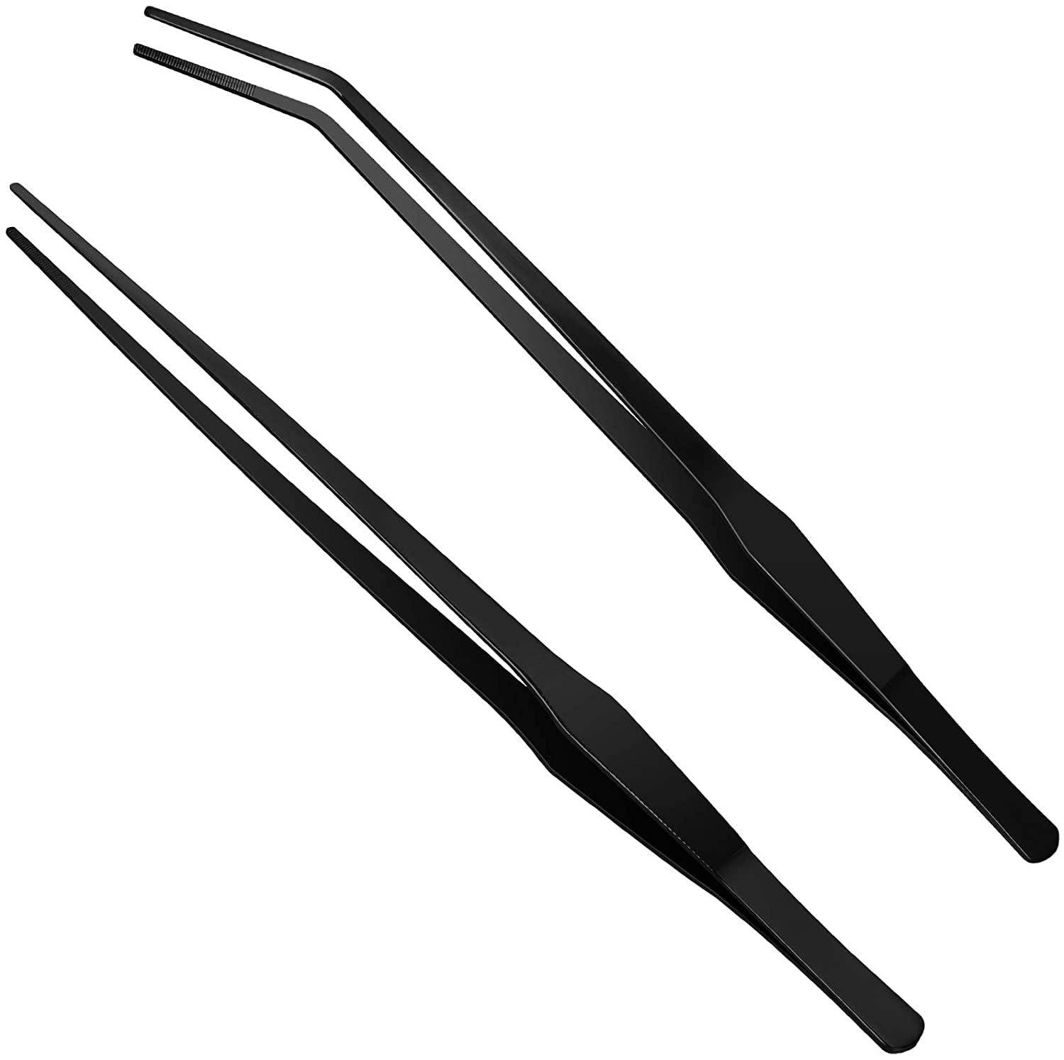 Kreigaven Aquarium Tweezers 15 inches Stainless Steel Straight and Curved Tweezers Extra Long