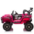 thumbnail image 4 of 24V 4WD Ride on Toys with Remote Control, 2 Seater Kids Electric Car 7AH Battery Powered Truck Vehicle Powered 4-Wheeler Toy w/ Spring Suspension, Bluetooth Music, Gift for Boys Girls Pink, 4 of 12