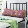 thumbnail image 2 of Mandala Long Body Pillow Cover – Soft & Breathable Meditation Fabric, Hidden Zipper, 20"x54", Psychedelic Trippy Print – Gift for Side Sleepers, Pregnancy, Zen Home Decor, 2 of 6