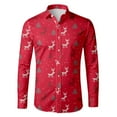 thumbnail image 3 of Christmas Shirts for Men Long Sleeve Funny Print Xmas Santa Button Down Shirts (Red S), 3 of 3