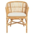 thumbnail image 2 of SAFAVIEH Olivia Rustic Rattan Accent Chairs with Cushion, Natural (22.6 in. W x 24 in. D x 30.7 in. H), 2 of 7