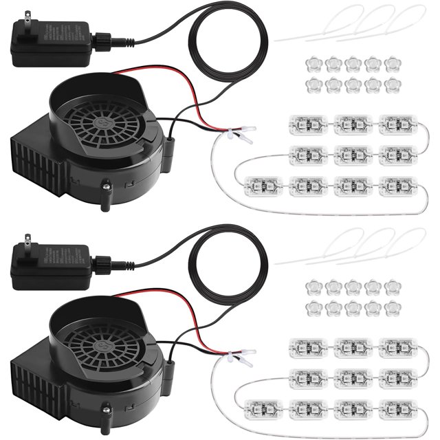 Replacement Air Blower for Inflatables .A Inflatable Air Fan Blower with Bright Colorful Projection Lamp LED Light &v/A Adapter for Halloween Christmas Inflatable Outdoor Decoratio