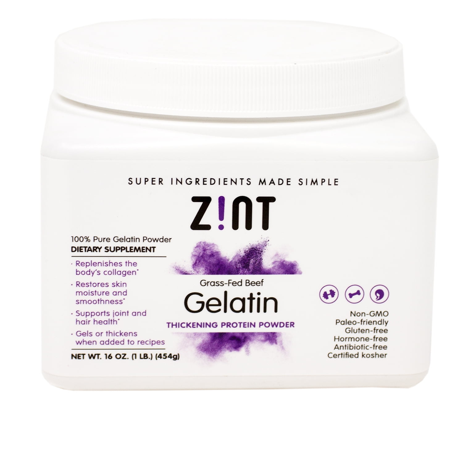 Zint Beef Gelatin Tub 16 Ounces
