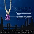 thumbnail image 2 of Gem Stone King 14K Yellow Gold Purple Amethyst and White Topaz Pendant Necklace for Women | 0.67 Cttw | Gemstone February Birthstone | Pear Shape 7X5MM | With 18 inch Chain, 2 of 6