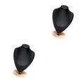 thumbnail image 4 of kurtrusly Affichage de Collier Buste Lisse Stable pour Magasin Showroom Commode de Détail Noir L 2Set, 4 of 6