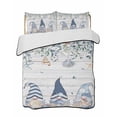 thumbnail image 2 of Quilts King Size, Coastal Eucalyptus Leaf Soft Comforter Bedding Set for Bed, Ocean Blue Gnomes Starfish Wood Grain Lightweight Quilted Bedspread with Pillow Cover(2 Pieces), 96x106 Inch, 2 of 6