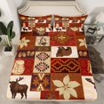 thumbnail image 1 of Erosebridal Aztec Fitted Sheet Full for Adult, Rustic Animal Fitted Sheet Set Full, Hippie Style Decor 3pcs（No Top Sheet）, 1 of 6