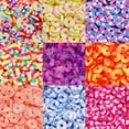 thumbnail image 5 of 350 cuentas de arcilla polimérica redondas y planas de 6 mm, espaciadoras sueltas para hacer joyas, manualidades, pulseras, collares, accesorios, 5 of 5