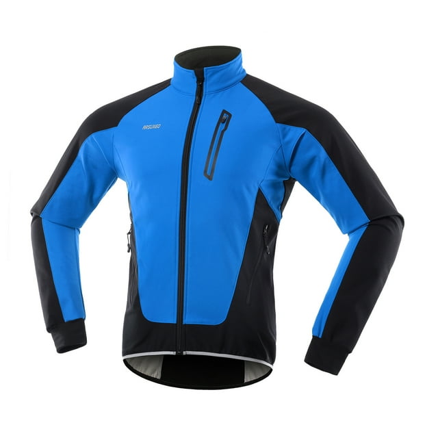 Chaqueta Térmica de Ciclismo con Forro Polar y Tejido Transpirable para Otoño e Invierno, Azul, Talla S EU, Ideal para Actividades al Aire Libre.