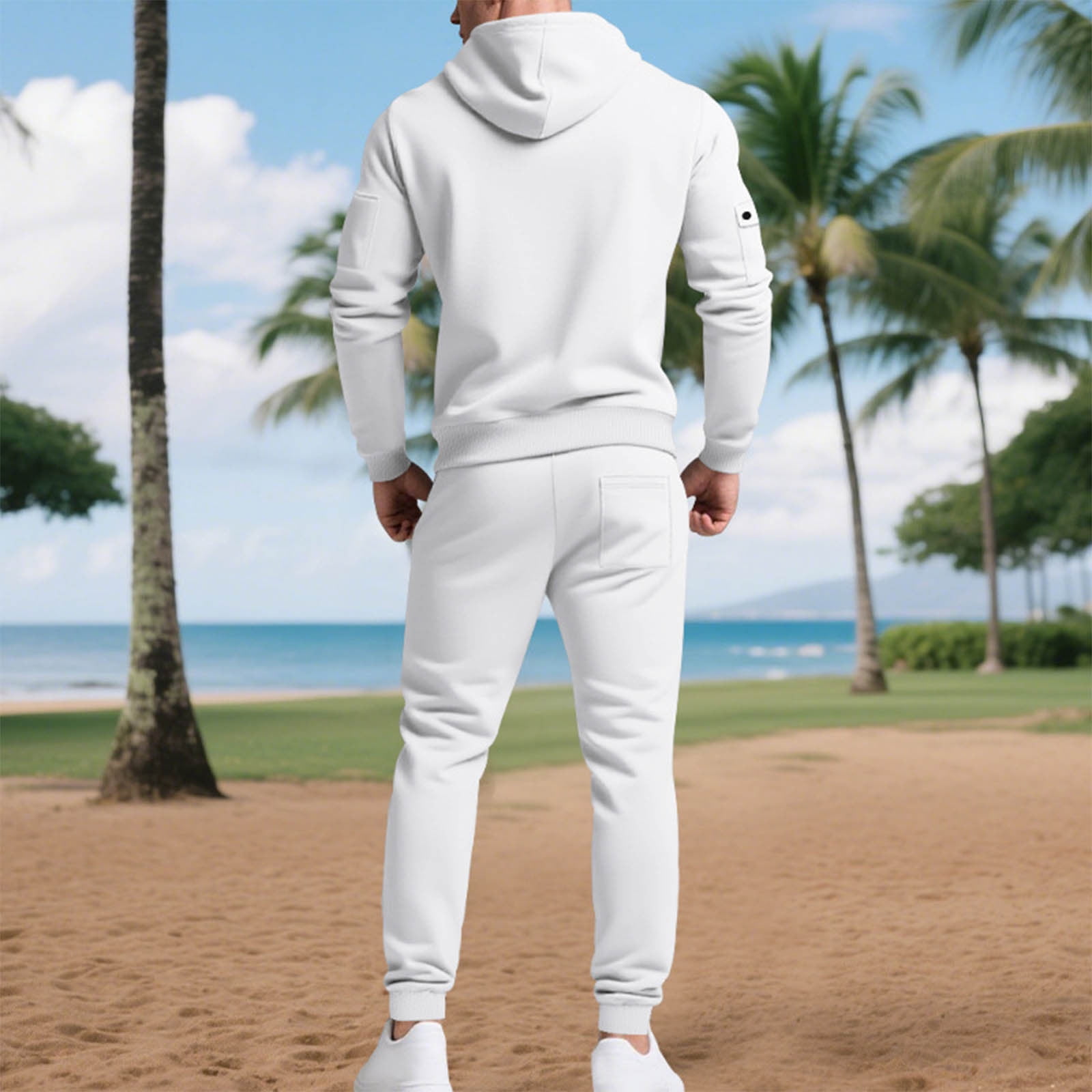 snilers Men Sweatsuits Sets Mock Neck Long Sleeve Quarter Zip