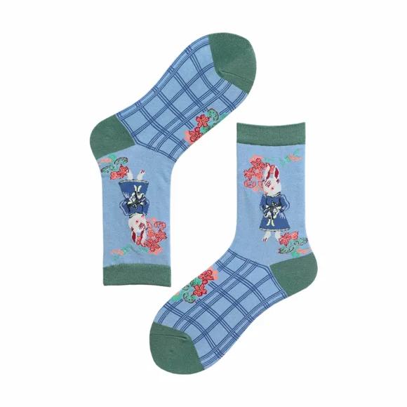 Forest Fairy Tale Socks Autumn Fairy Tale Animal New Product Personality Jacquard AB Sock Cute Women Short Cotton Socks for Girl 17