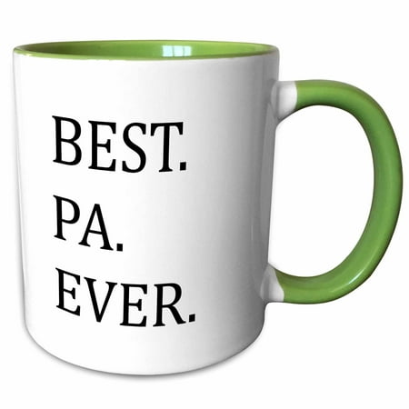 3dRose Best Pa Ever - Gifts for dads - Father nicknames - Good for Fathers day - black text - Two Tone Green Mug, (Best Pa For Small Venues)