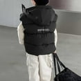 thumbnail image 5 of IVEYRTF Childrens Sleeveless Hooded Vests Jacket Warm Fleece Lined Casual Outerwear for Kids Boys Girls Solid Color Pullover Top Coats Cold Weather Apparel(Black#1,7 Years), 5 of 7