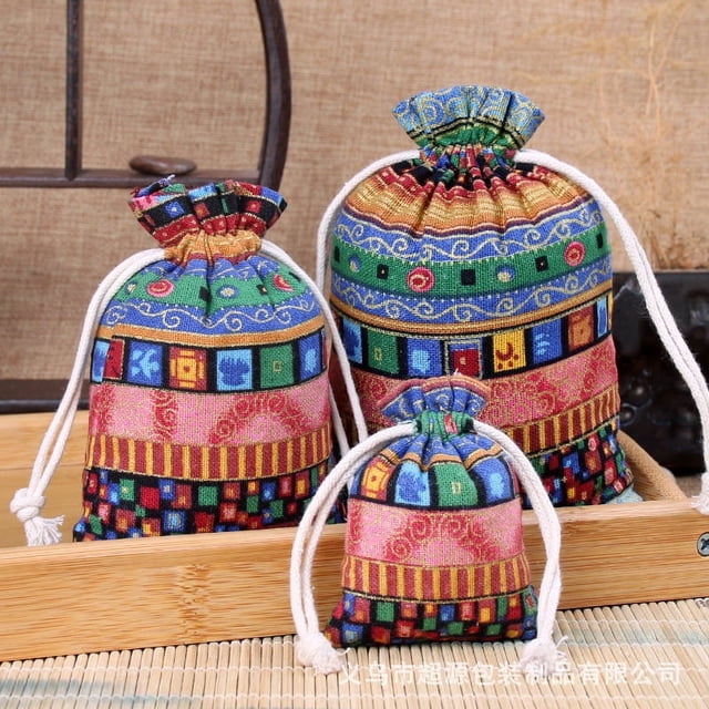 Bolsa de lino con cordón para teléfono móvil, joyería de granos de café, bolsa de almacenamiento con cordón para joyería, embalaje de regalo de Navidad de cáñamo