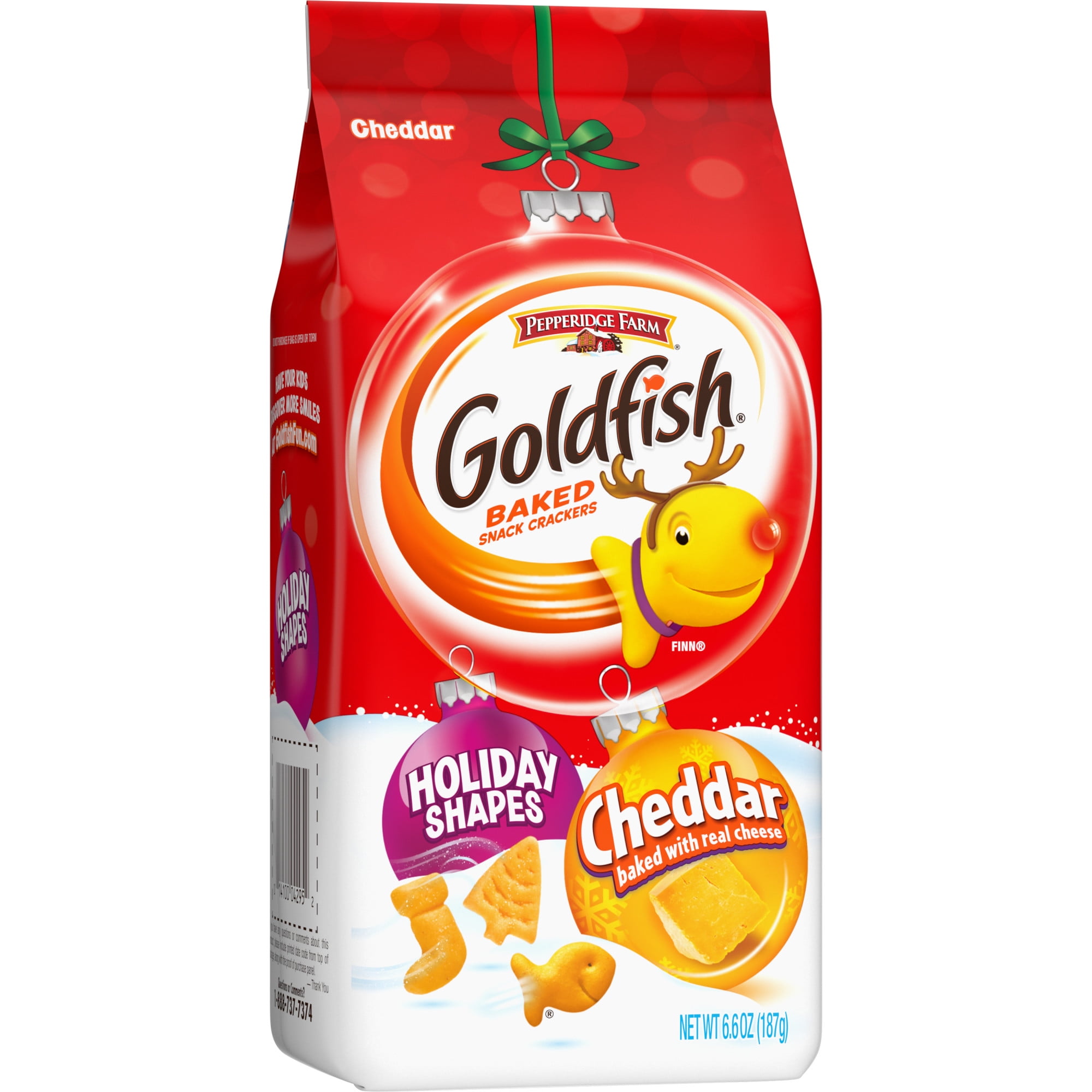 Pepperidge Farm Goldfish Holiday Shapes Cheddar Crackers, 6.6 oz. Bag