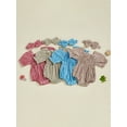 thumbnail image 3 of BemeyourBBs Newborn Girl Outfit, Short Sleeve Plaid Bodysuit with Bowknot Headband, 3 of 9
